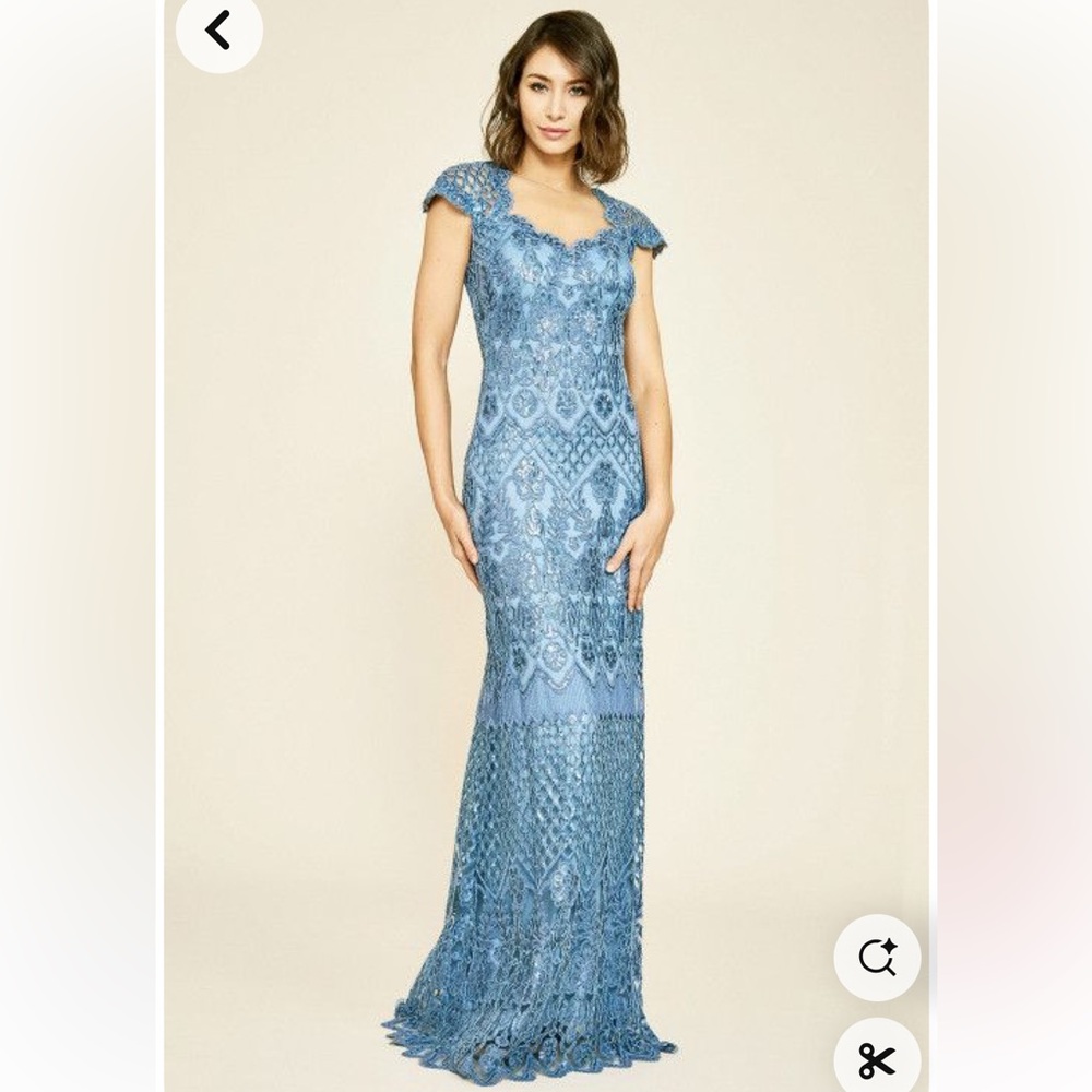 Elegant Blue Lace Gown